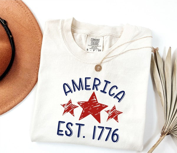 America Est 1776 Comfort Color Tee - lolaluxeshop