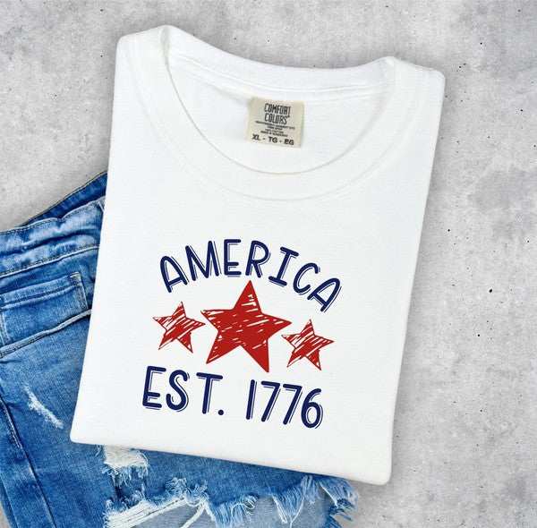 America Est 1776 Comfort Color Tee - lolaluxeshop