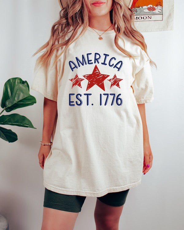 America Est 1776 Comfort Color Tee - lolaluxeshop