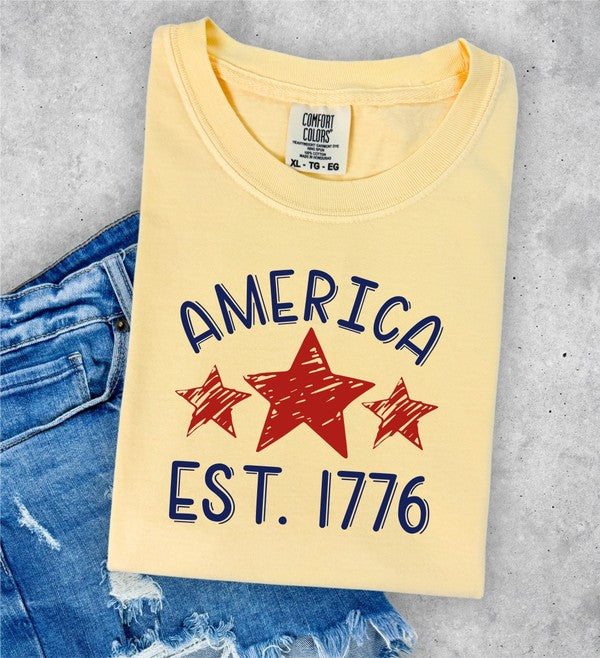 America Est 1776 Comfort Color Tee - lolaluxeshop