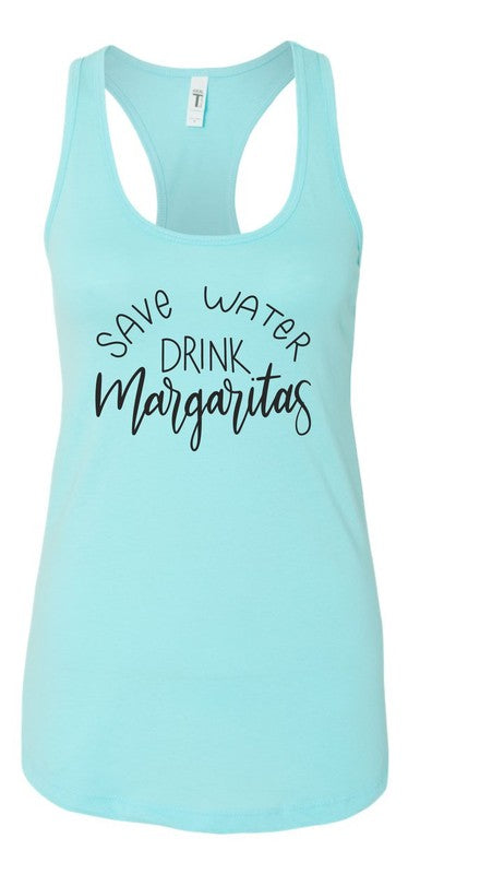 Save Water Drink Margaritas Summer Graphic Tank