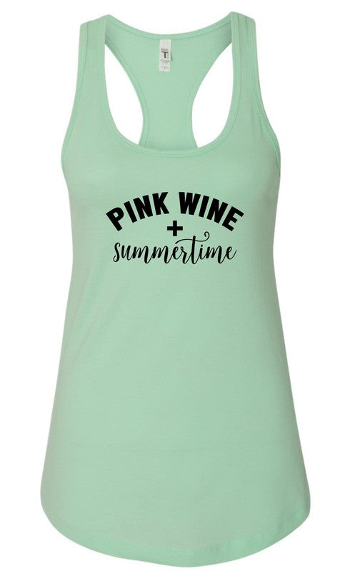 Pink Wine and Summertime Graphic Tank