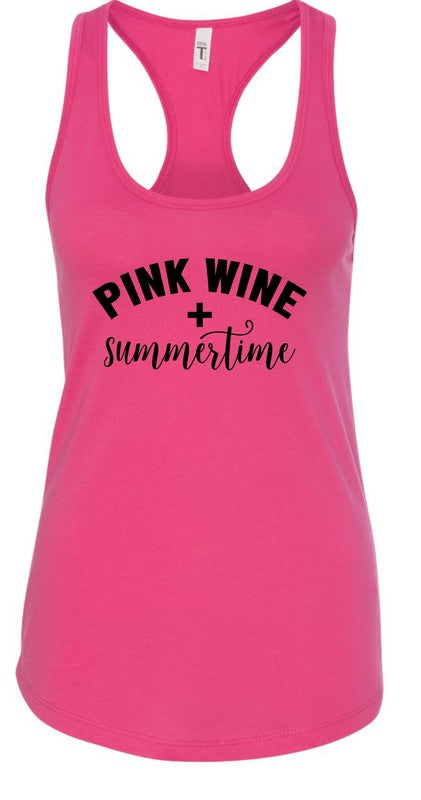 Pink Wine and Summertime Graphic Tank