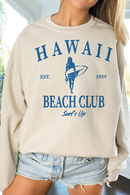 HAWAII BEACH CLUB SURFS UP OVERSIZED SWEATSHIRT