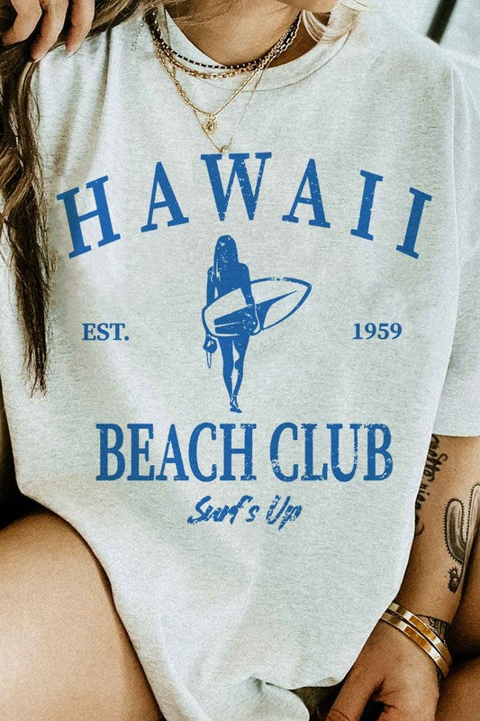 HAWAII BEACH CLUB SURFS UP GRAPHIC TEE