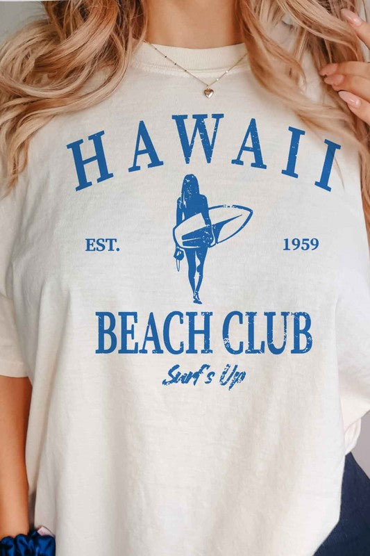 HAWAII BEACH CLUB SURFS UP GRAPHIC TEE