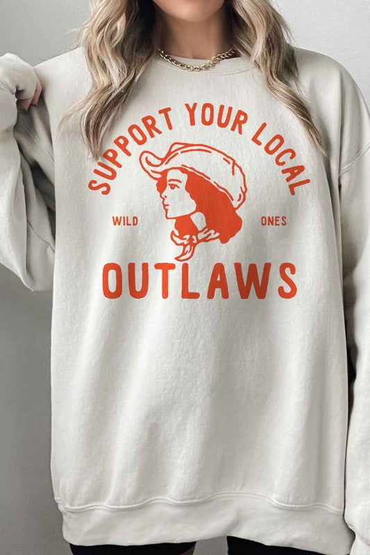 SUPPORT YOUR LOCAL OUTLAWS OVERSIZED SWEATSHIRT