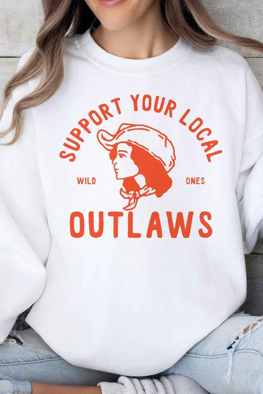 SUPPORT YOUR LOCAL OUTLAWS OVERSIZED SWEATSHIRT