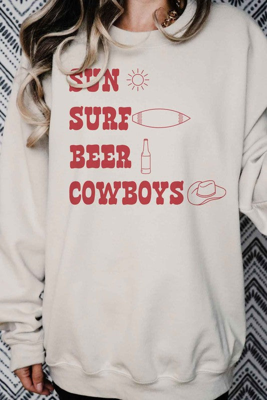 SUN SURF BEER COWBOYS OVERSIZED SWEATSHIRT