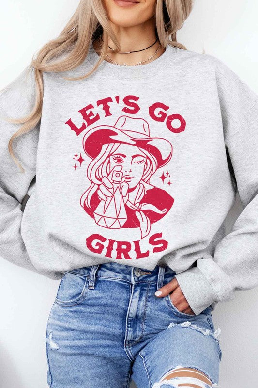 LETS GO GIRLS WESTERN GRAPHIC SWEATSHIRT