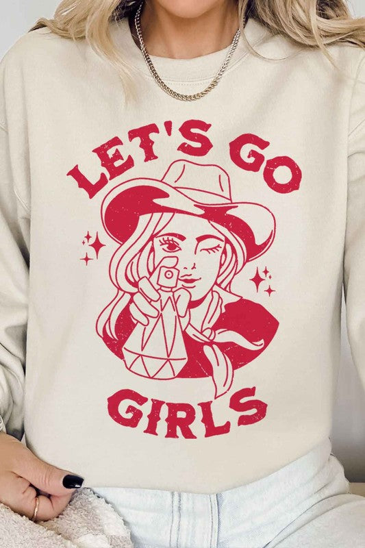 LETS GO GIRLS WESTERN GRAPHIC SWEATSHIRT