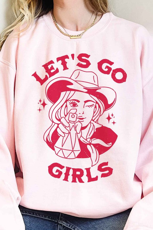 LETS GO GIRLS WESTERN OVERSIZED SWEATSHIRT