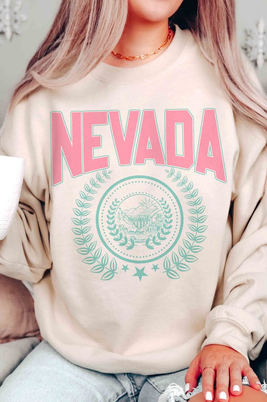 NEVADA STATE WREATH Graphic Sweatshirt - lolaluxeshop