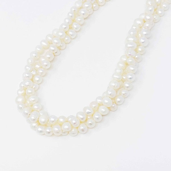 Three Strands Freshwater Pearl Necklace - lolaluxeshop