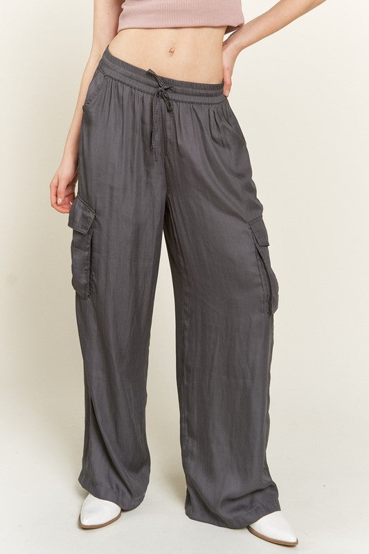 SATIN CARGO PANTS - lolaluxeshop