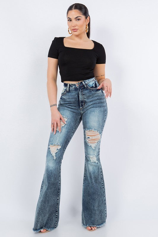 Storm Bell Bottom Jean- 32" Inseam - lolaluxeshop