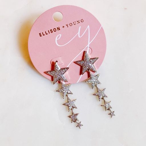 Five Star Dangle Down Earrings - lolaluxeshop