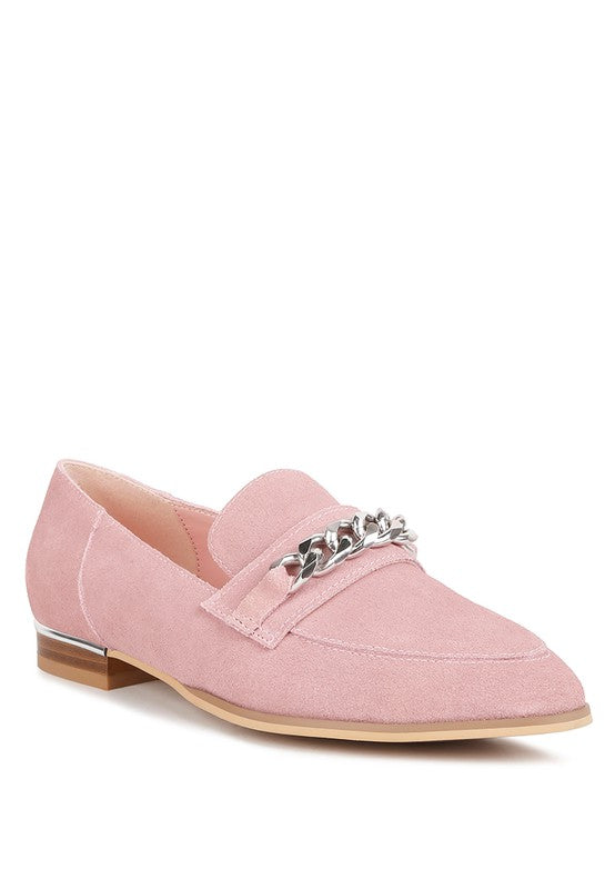 Ricka Chain Embellished Loafers - lolaluxeshop