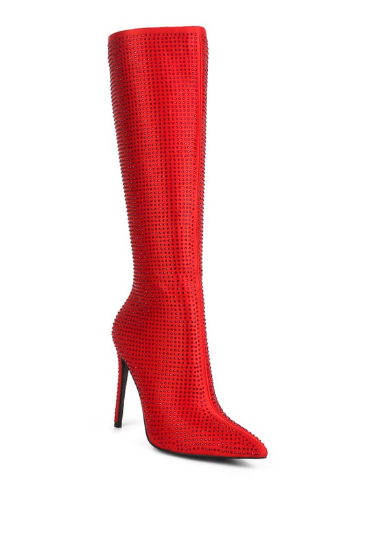 PIPETTE Diamante Set High Heeled Calf Boot - lolaluxeshop