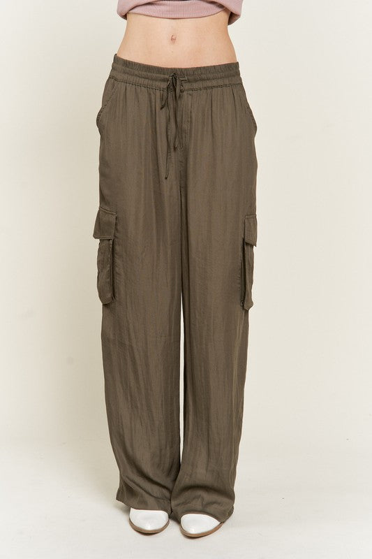 SATIN CARGO PANTS - lolaluxeshop