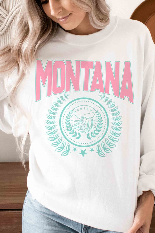 MONTANA STATE WREATH Graphic Sweatshirt - lolaluxeshop