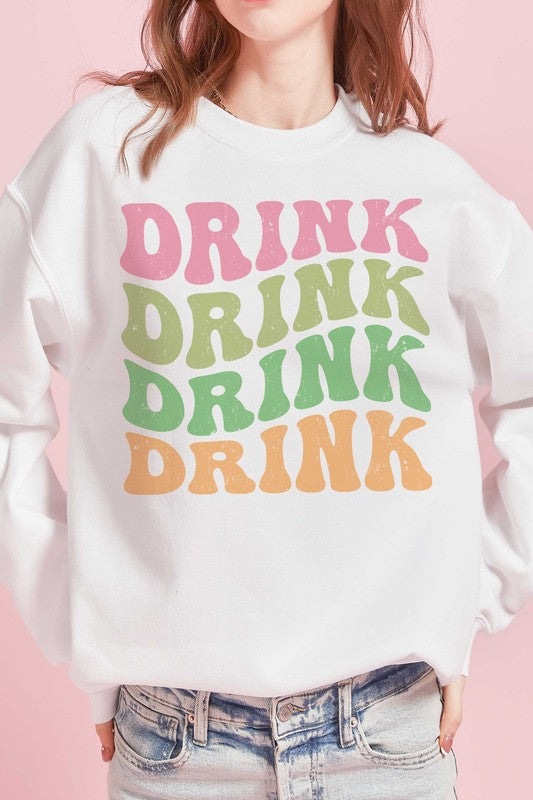 MULTI DRINK REPEAT Graphic Sweatshirt - lolaluxeshop