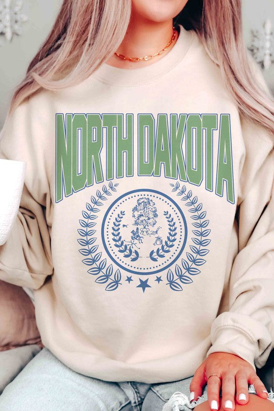 NORTH DAKOTA STATE WREATH Graphic Sweatshirt - lolaluxeshop