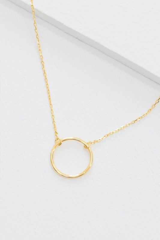 Maddox Circle Charm Necklace 14K - lolaluxeshop