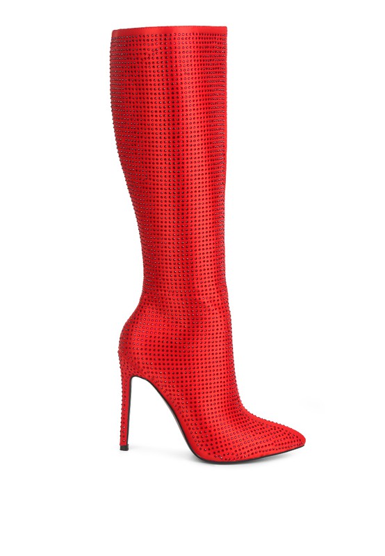 PIPETTE Diamante Set High Heeled Calf Boot - lolaluxeshop