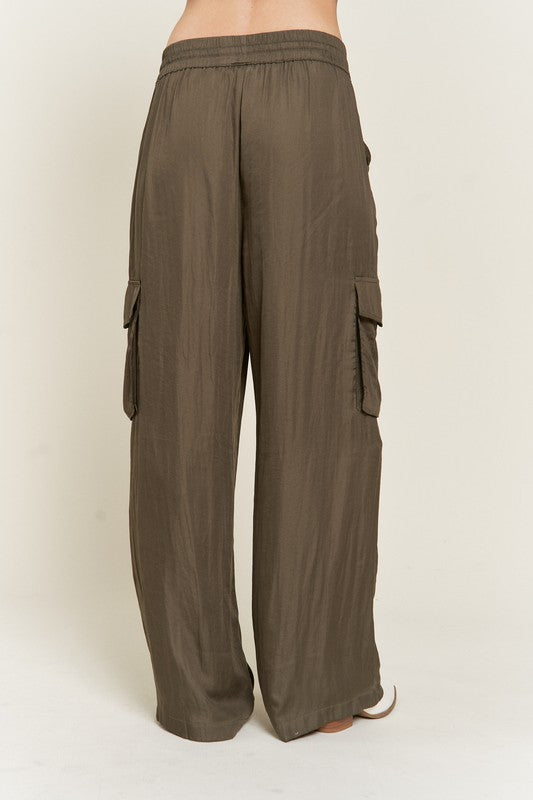 SATIN CARGO PANTS - lolaluxeshop