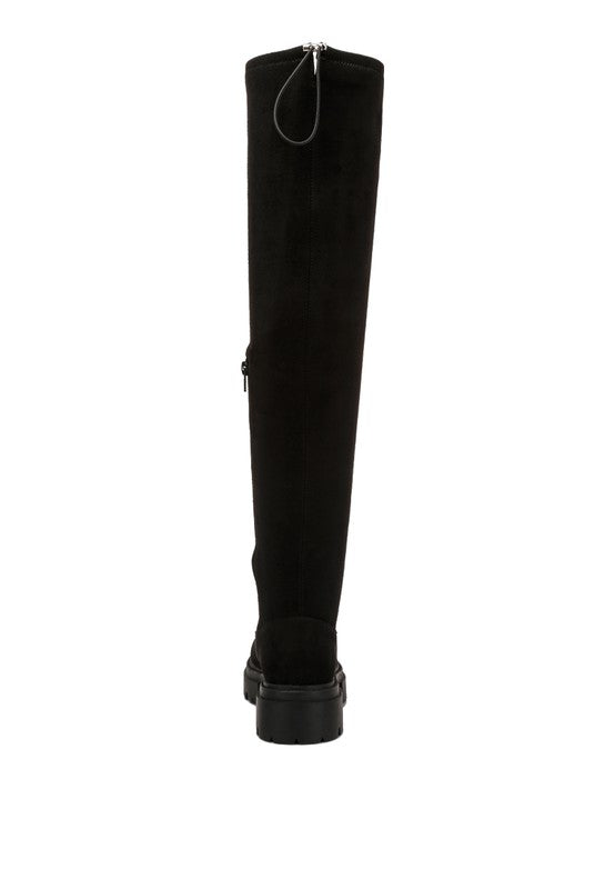 Babette Drawstring Detail Knee High Boots - lolaluxeshop