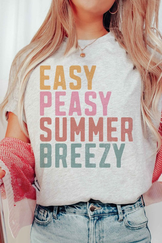 EASY PEASY SUMMER BREEZY Graphic Tee - lolaluxeshop