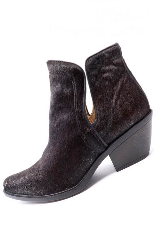 Western Cut Out Animal Hair Booties - lolaluxeshop