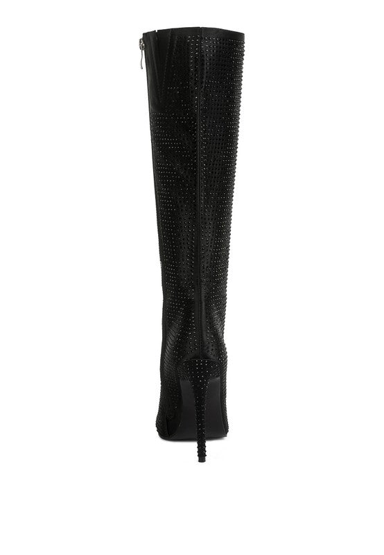 PIPETTE Diamante Set High Heeled Calf Boot - lolaluxeshop