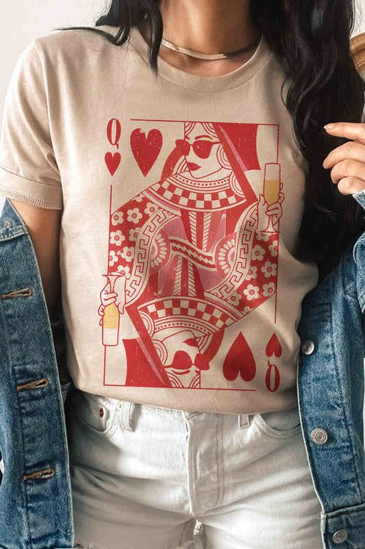 CHAMPAGNE QUEEN OF HEARTS Graphic T-Shirt - lolaluxeshop