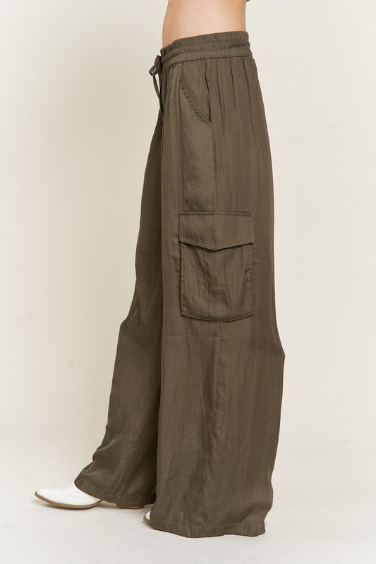 SATIN CARGO PANTS - lolaluxeshop