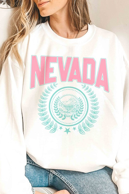 NEVADA STATE WREATH Graphic Sweatshirt - lolaluxeshop