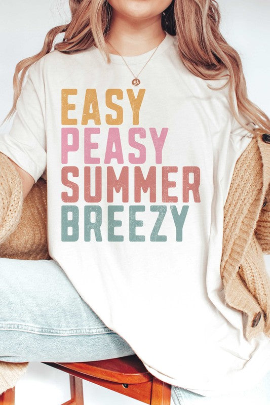 EASY PEASY SUMMER BREEZY Graphic Tee - lolaluxeshop