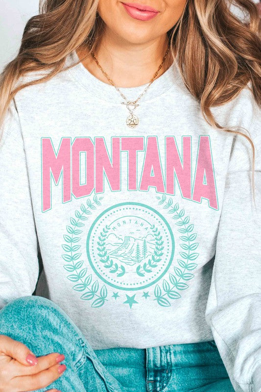 MONTANA STATE WREATH Graphic Sweatshirt - lolaluxeshop