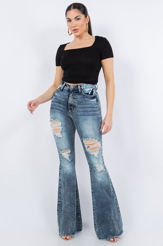 Storm Bell Bottom Jean- 32" Inseam - lolaluxeshop