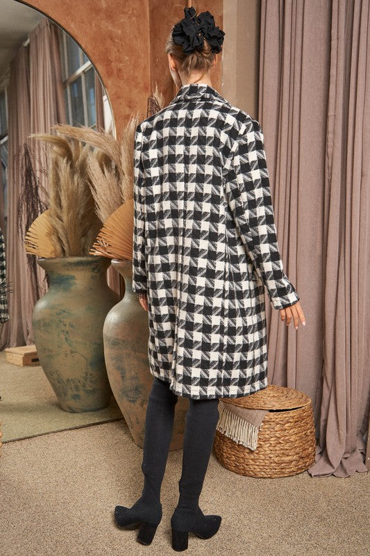 Textured Knit Tweed Double Button Coat Jacket - lolaluxeshop