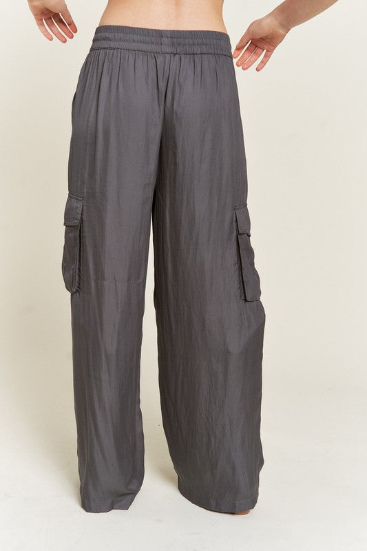 SATIN CARGO PANTS - lolaluxeshop