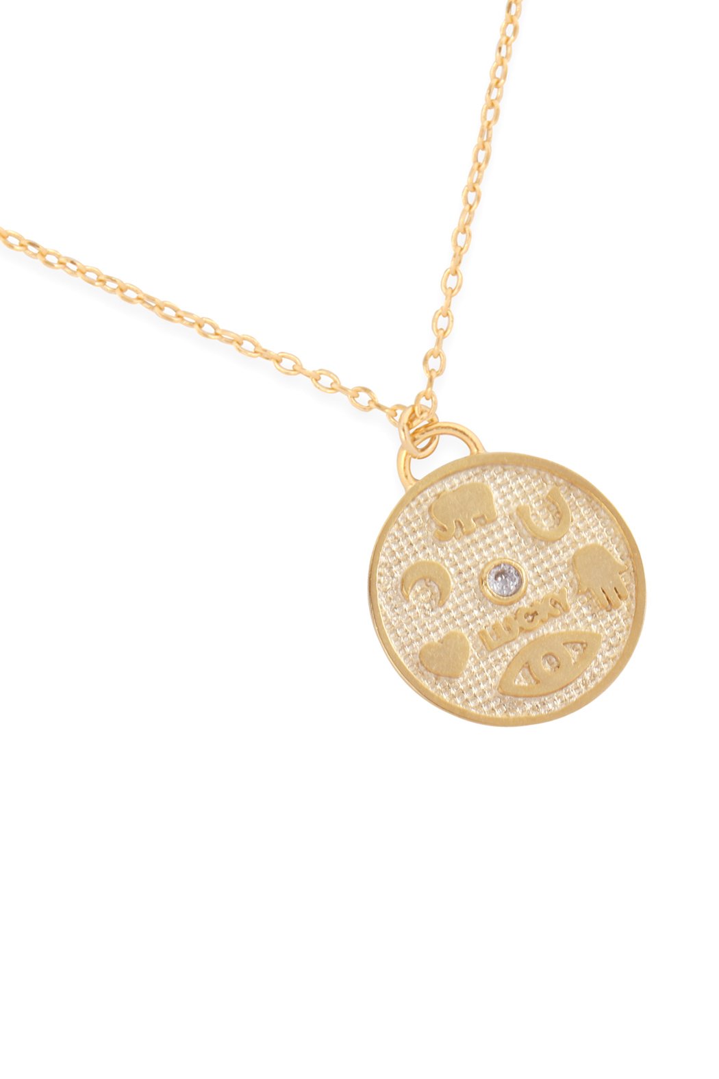 Hdnfn353 - Cast Round Pendant Necklace - LOLA LUXE