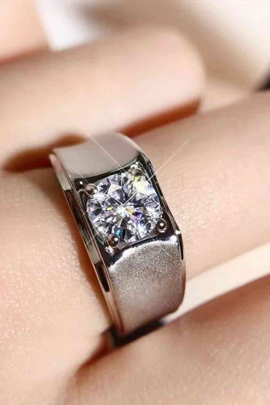 1 Carat Moissanite Wide Band Ring - lolaluxeshop