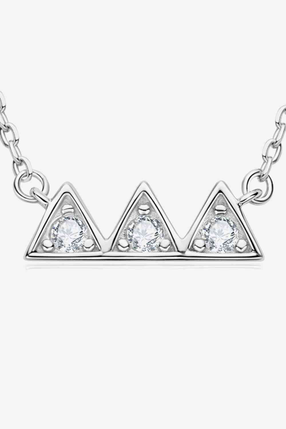 Moissanite Triangle Platinum-Plated Necklace - lolaluxeshop