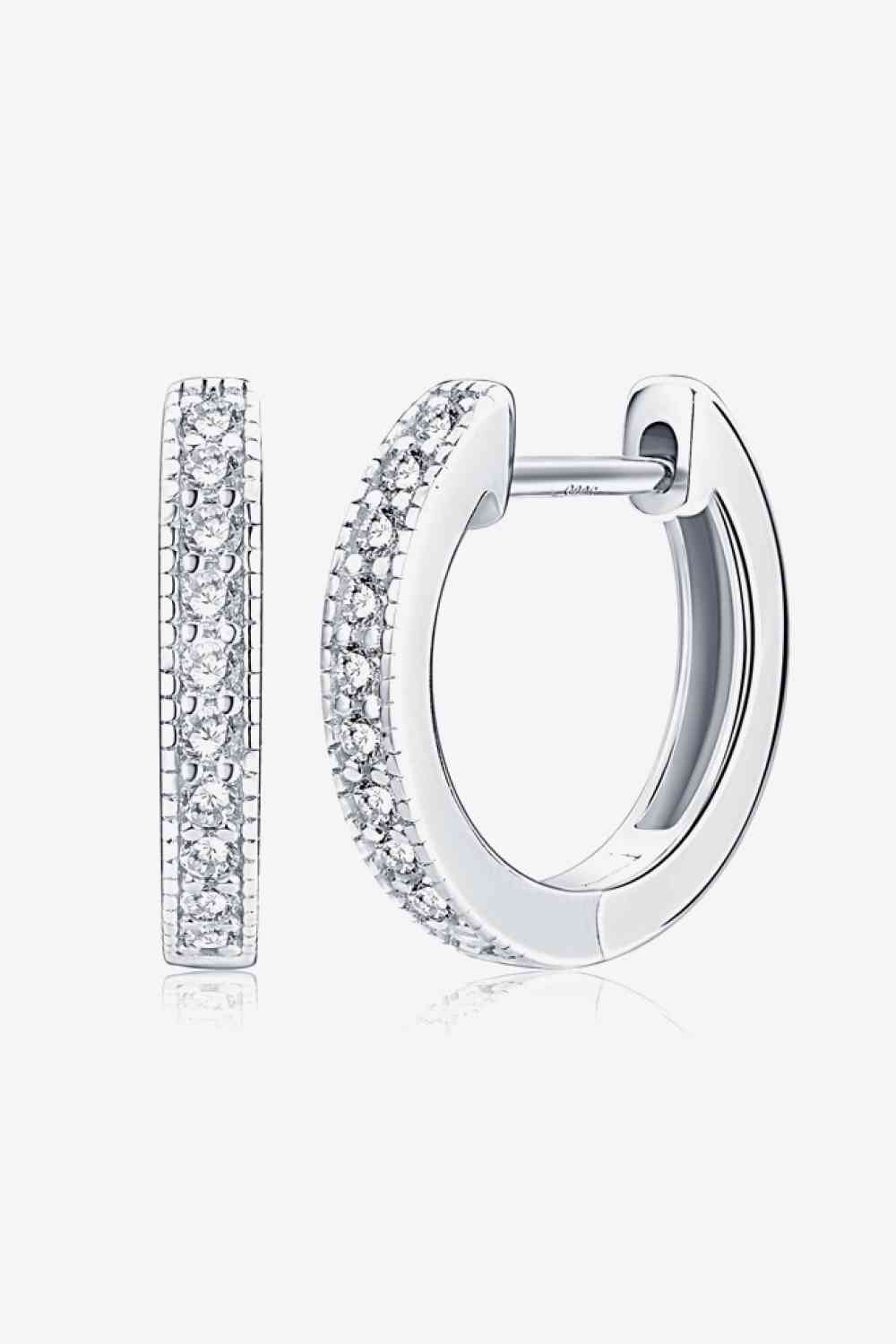 Inlaid Moissanite Hoop Earrings - lolaluxeshop