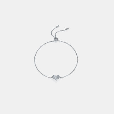 Moissanite 925 Sterling Silver Heart Bracelet - lolaluxeshop