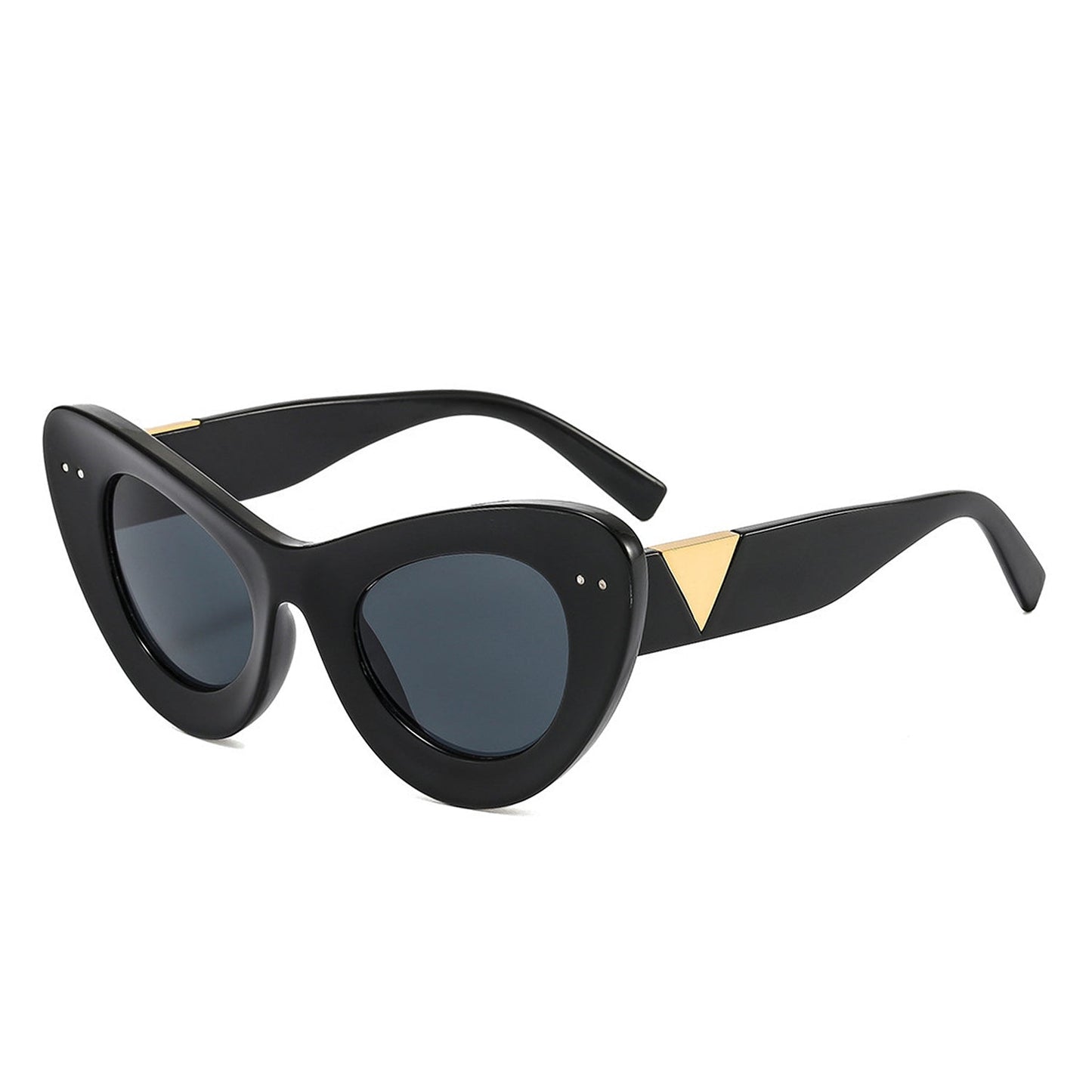 Luminara - Women Fashion Retro Round Cat Eye Sunglasses - lolaluxeshop