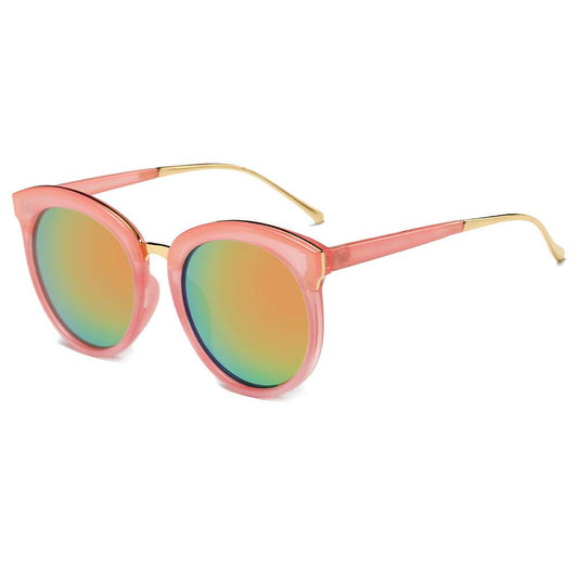 NORTH | Women's Oversized Round Mirrored Lens Horned Rim Sunglasses - lolaluxeshop