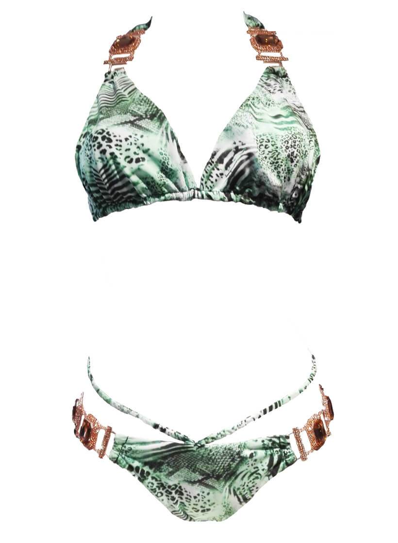 Rosa Halter Top & Skimpy Bottom - Tiger Ocelot - LOLA LUXE